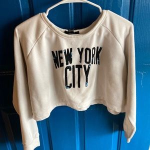 Forever 21 white crop sweater